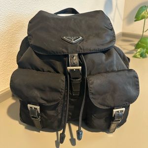 Authentic Prada Vela Black Nylon Mini Backpack